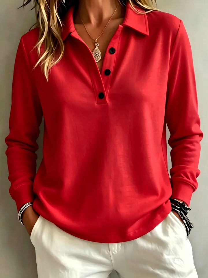 Marisienne Button Placket Polo Top