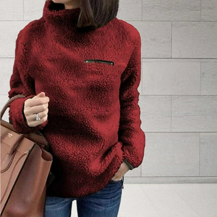 Honora Sherpa Turtleneck Top