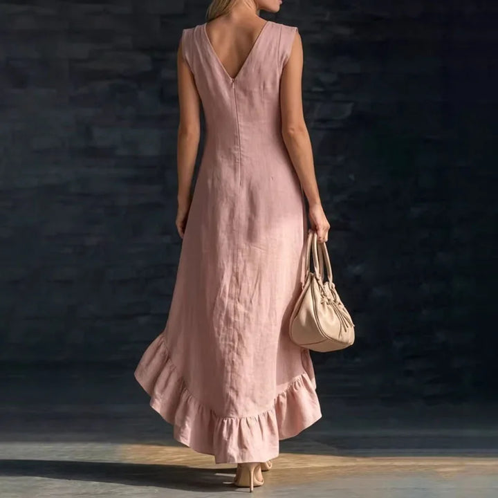 Dolce Sleeveless Ruffle Maxi Dress