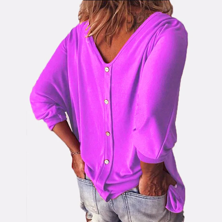 Simone V-Neck Button Top