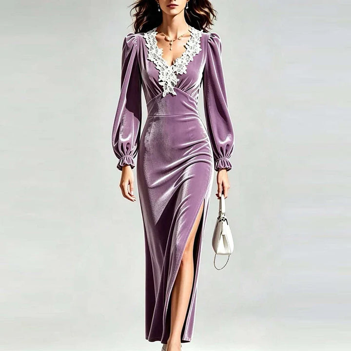 Sylvie Velvet Maxi Lace Dress