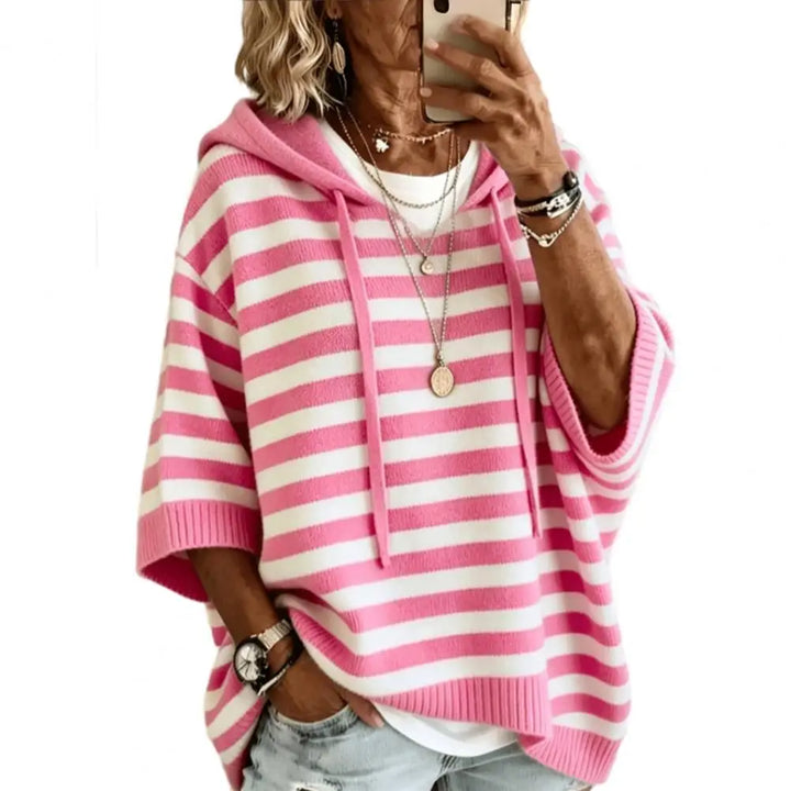 Halston Drawstring Hood Sweater
