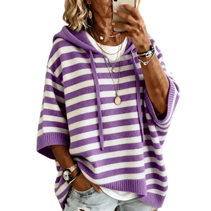 Halston Drawstring Hood Sweater