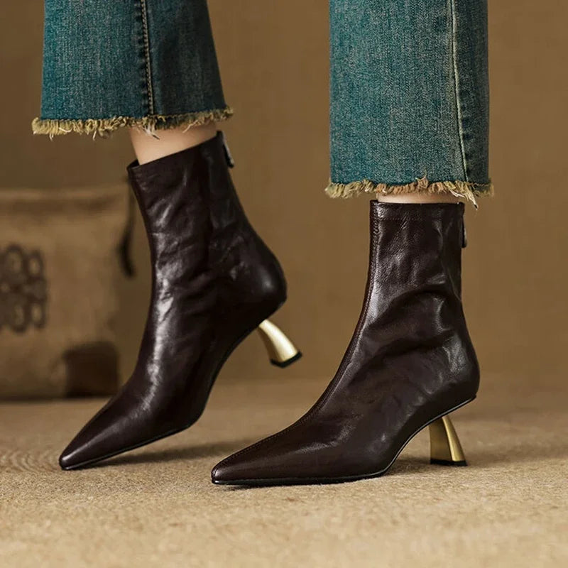 Andrea Genuine Leather Ankle Boots