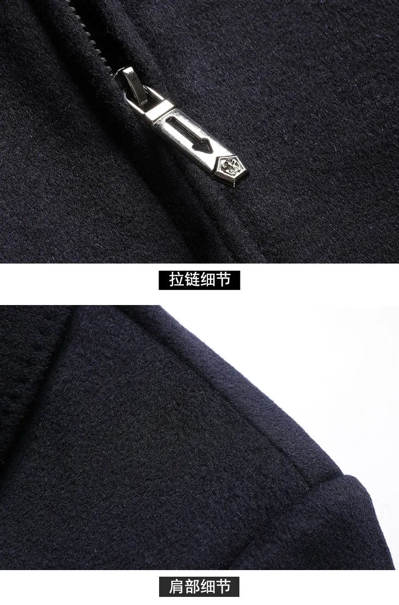 High-end men's fashionable, cool, versatile, trendy and casual woolen executive jacket, dad's suit lapel coat