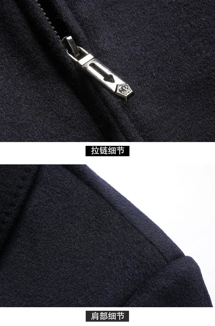 High-end men's fashionable, cool, versatile, trendy and casual woolen executive jacket, dad's suit lapel coat