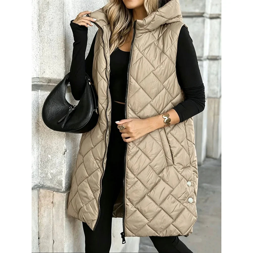 Mireille Quilted Puffer Long Vest