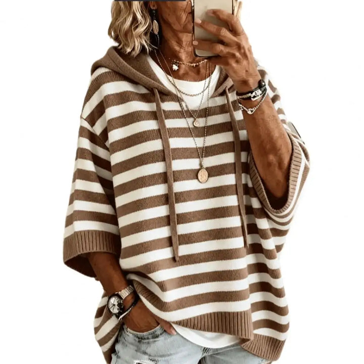 Halston Drawstring Hood Sweater