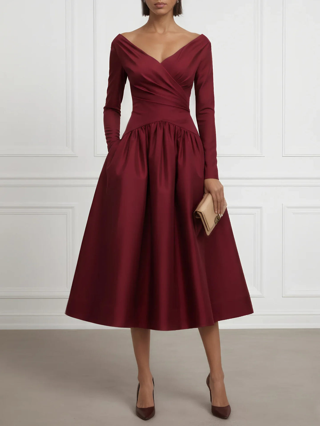 Bellamy Wrap Bodice Midi Dress