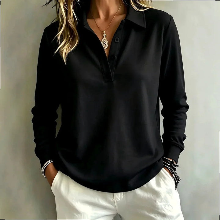Marisienne Button Placket Polo Top