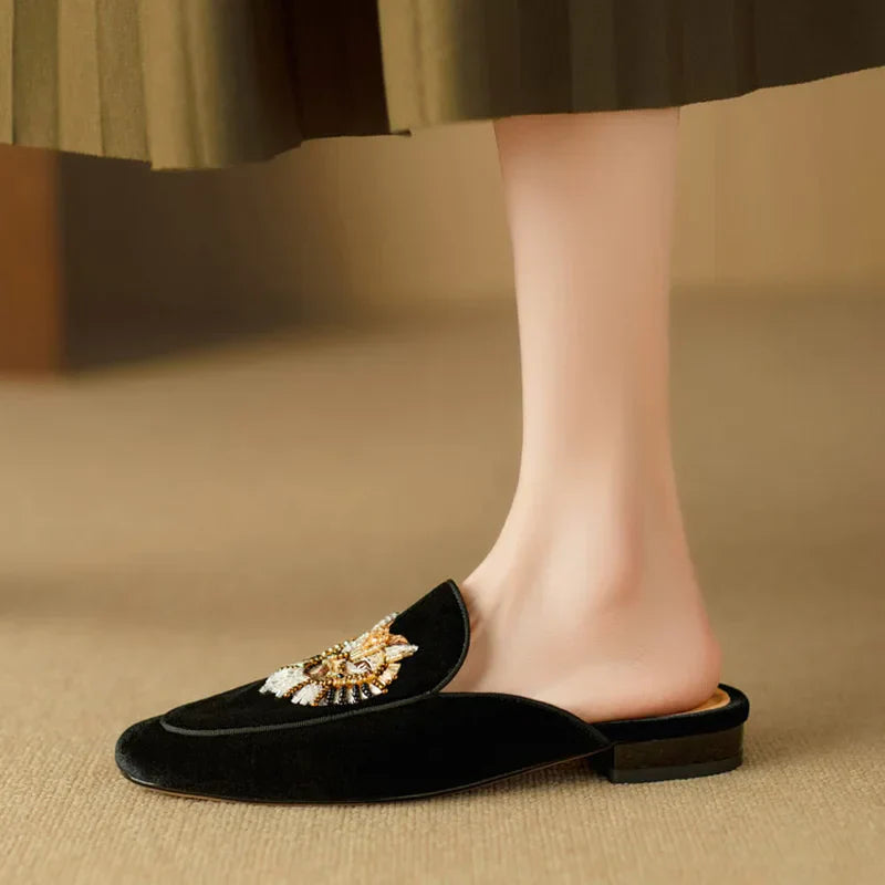 Delila Velvet Summer Mules