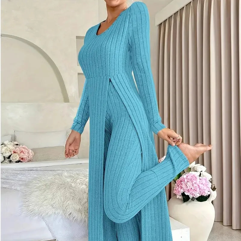 Dulcie Ribbed Lounge Two Piece Set