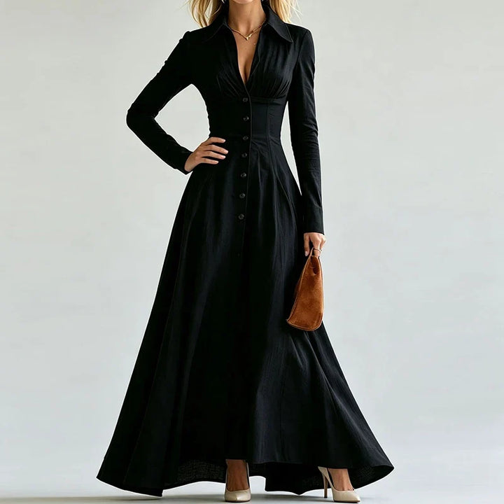 Clemence Button Front Maxi Dress