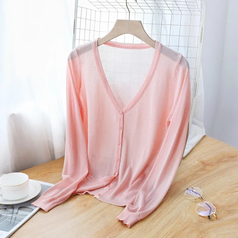 Adele Ice Silk Cardigan