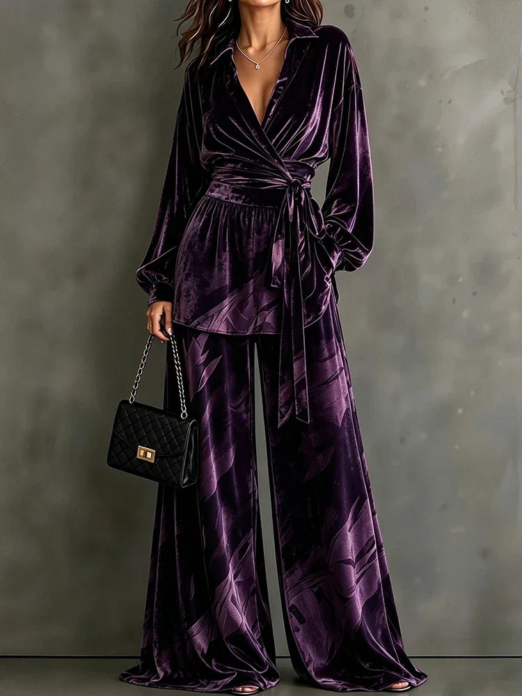 Marielena Velvet Wrap Front Set