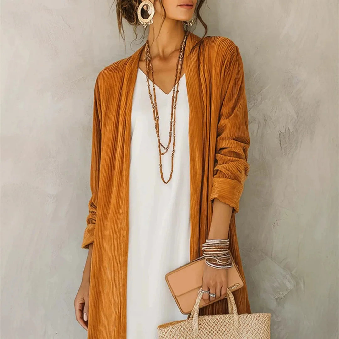 Delphine Corduroy Long Cardigan