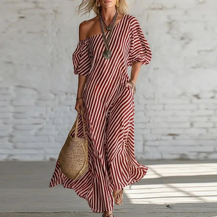 Iris One Shoulder Puff Sleeve Dress