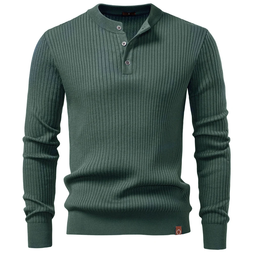 Garrett Ribbed Knit Henley