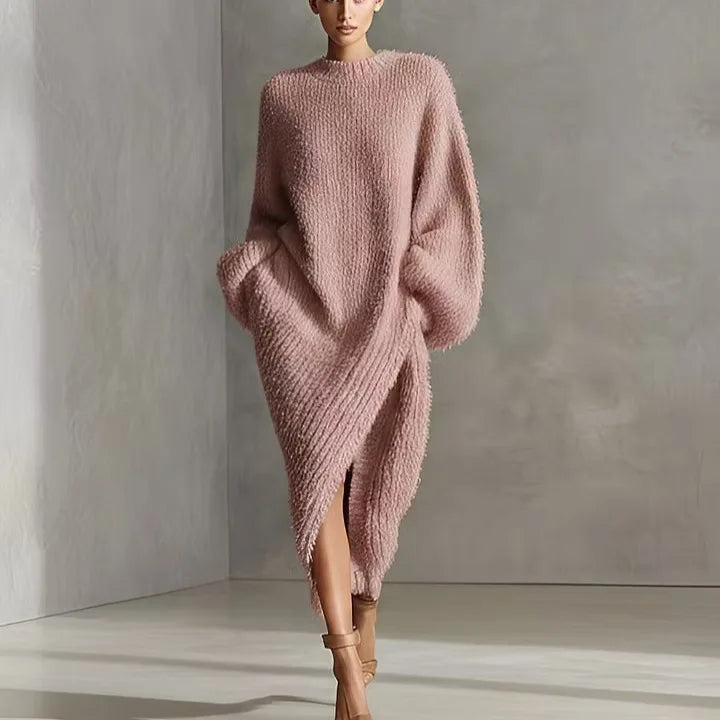 Odile Asymmetrical Hem Sweater Dress