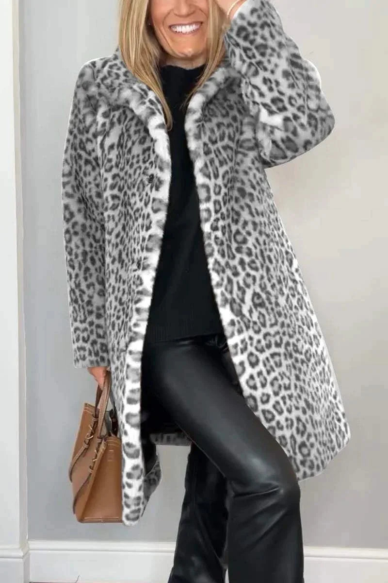 Bianca Turn Down Leopard Coat
