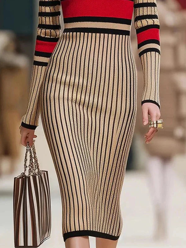 Xanthe Ribbed Knit Sweater Dress