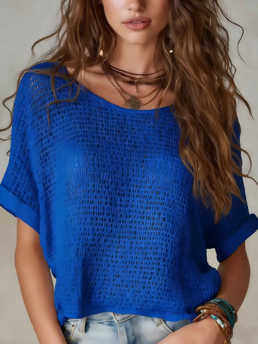 Darlene Breathable Crochet Top