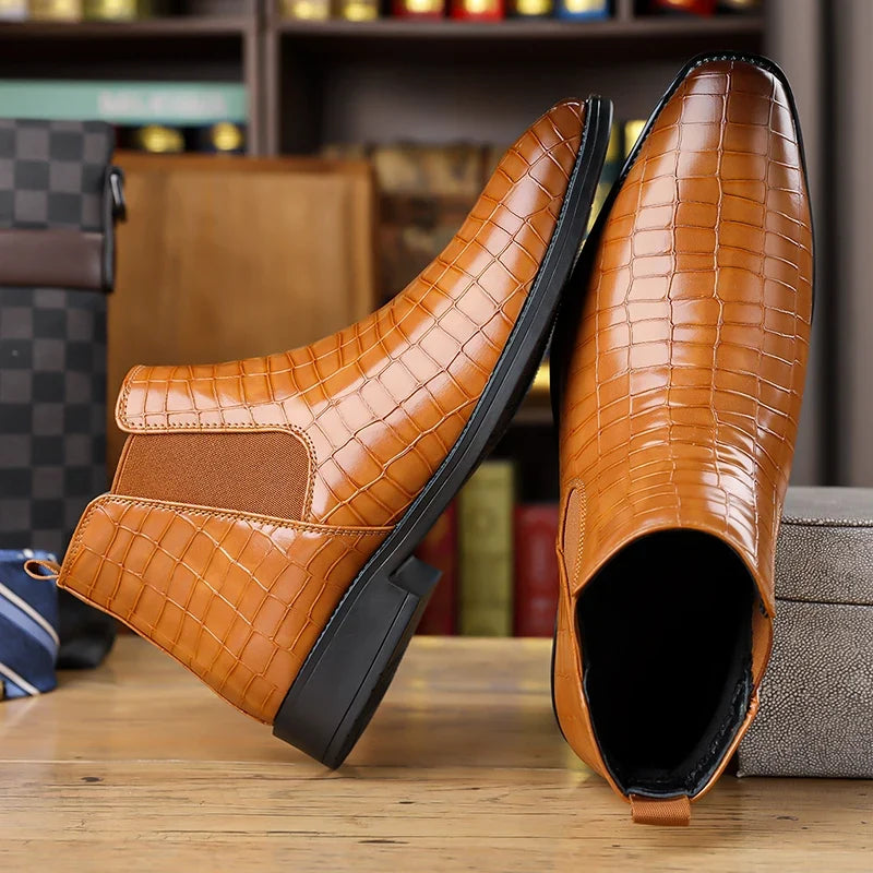 Harris Croc Embossed Chelsea Boot