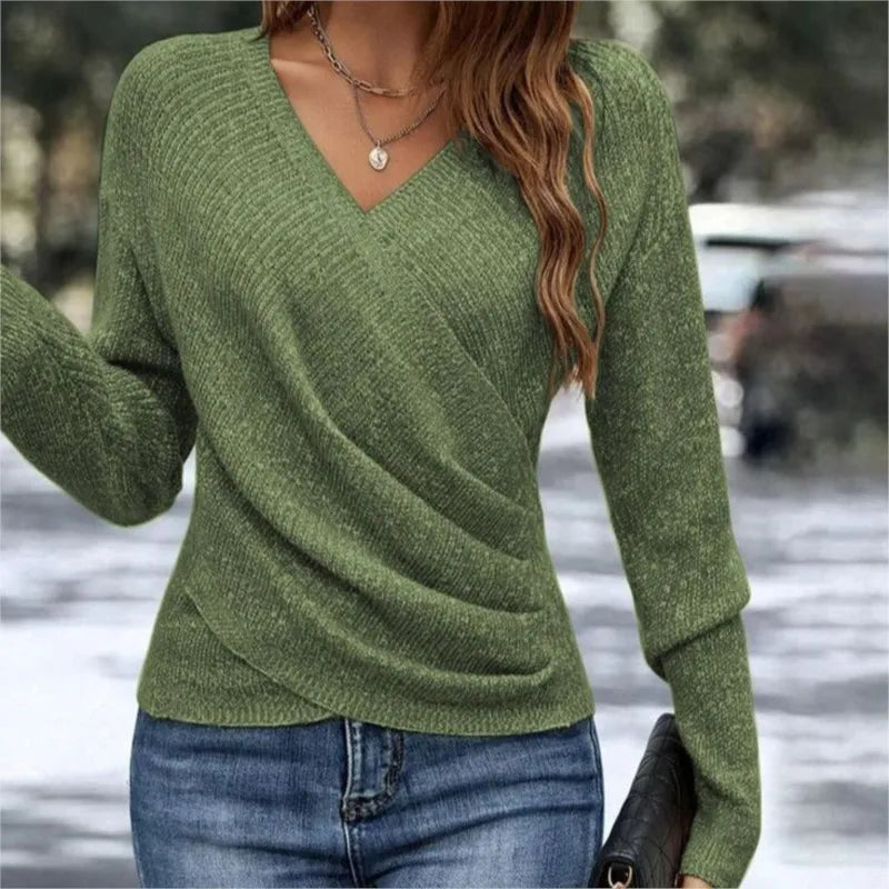 Fallon Crossover V-Neck Sweater
