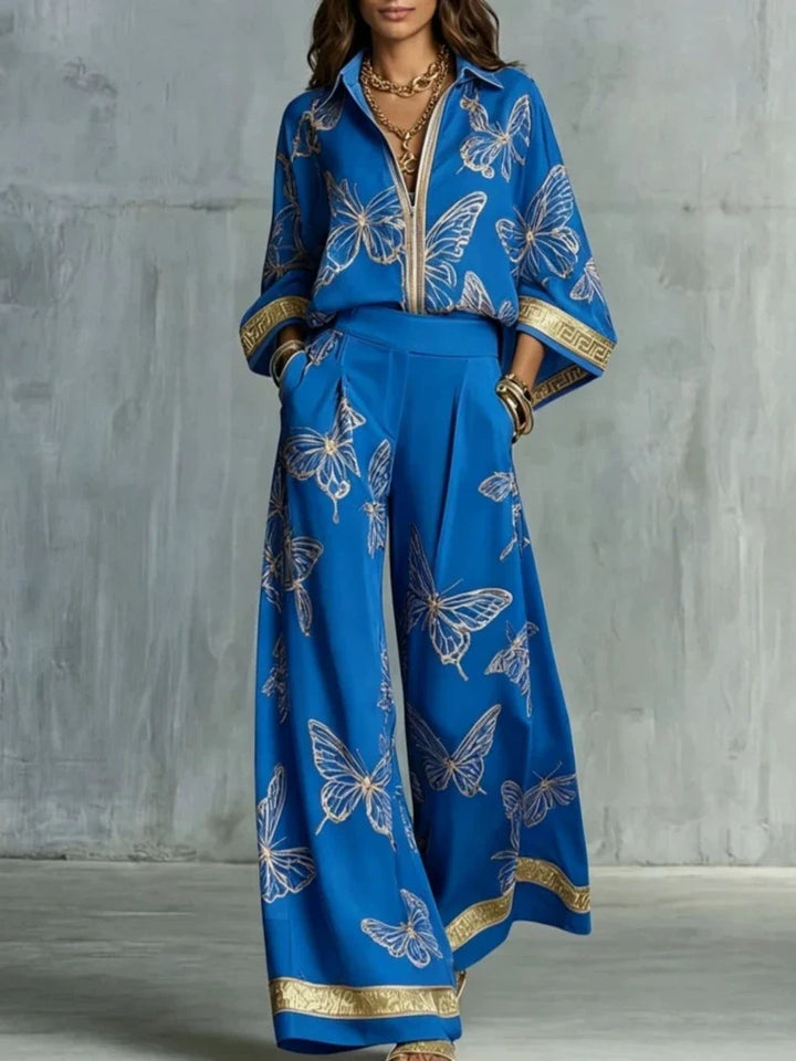 Melinda Butterfly Print Lounge Set