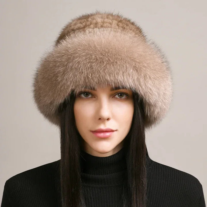 Sezane Pure Mink Beanie