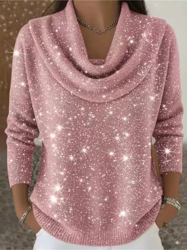 Laureen Cowl Neck Shimmer Sweater