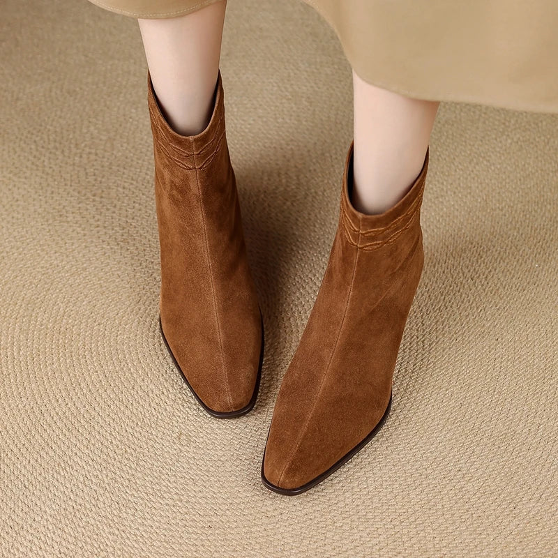 Teodora Square Toe Ankle Boots