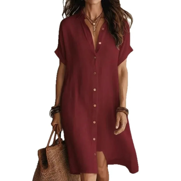 Jeanelle Button Down Shirt Dress