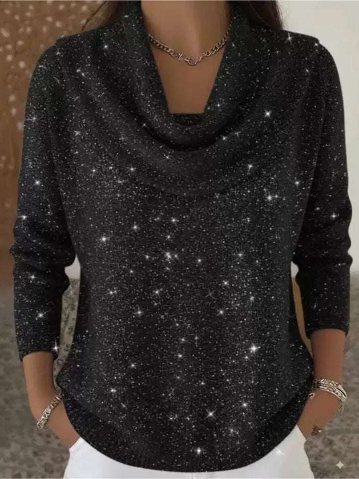 Laureen Cowl Neck Shimmer Sweater