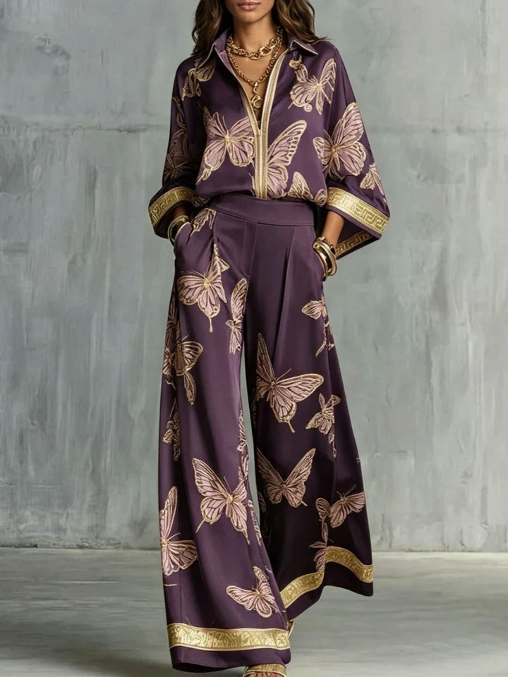 Melinda Butterfly Print Lounge Set