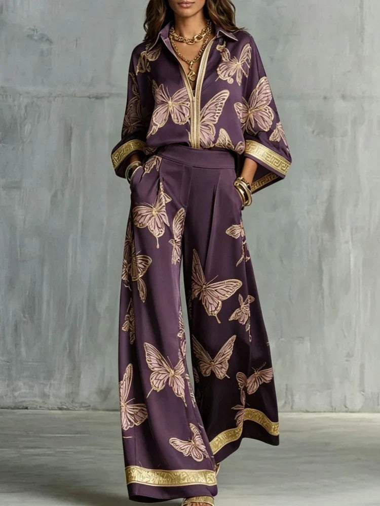 Katarina Butterfly Print Lounge Set