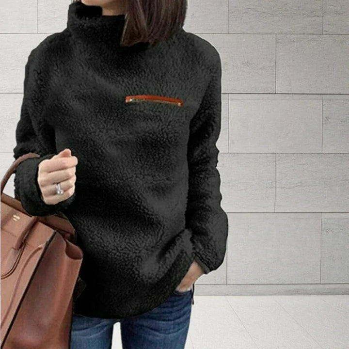 Honora Sherpa Turtleneck Top