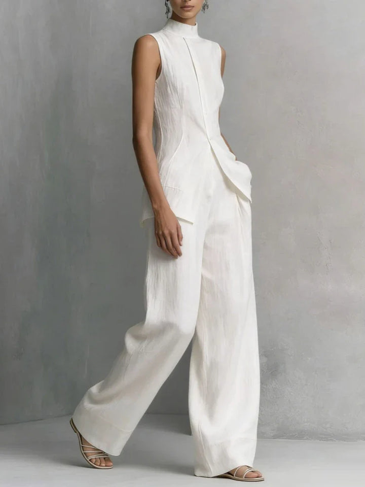 Viola Sleeveless Linen Pant Set