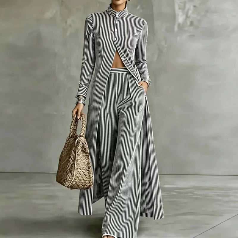 Yvette Striped Two Piece Set