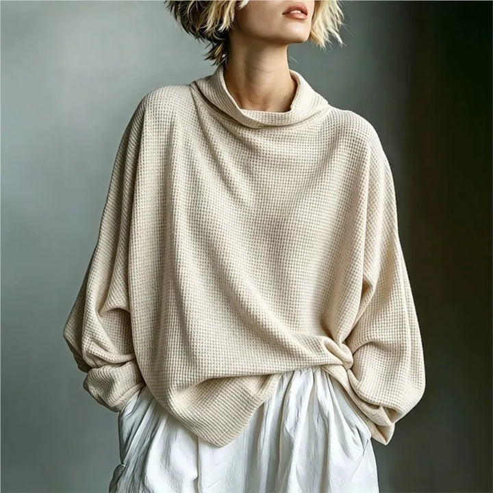 Elena Waffle Knit Funnel Top