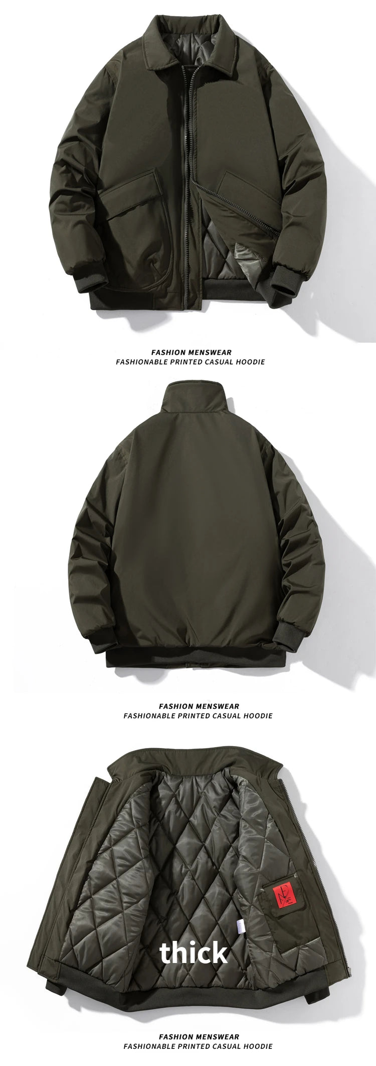 Autumn Winter Jackets Men Solid Bomber Jacket Men Military Vintage Retro Motorcycle Jacket Casual Parkas Windbreaker Pocket Male