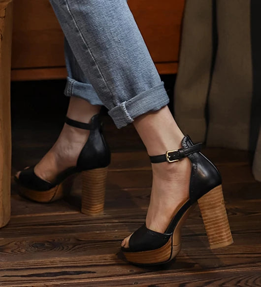 Juniper Genuine Leather Heels