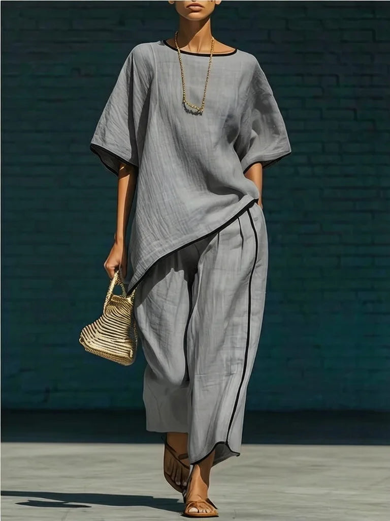 Phoebe Linen Cropped Pant Set