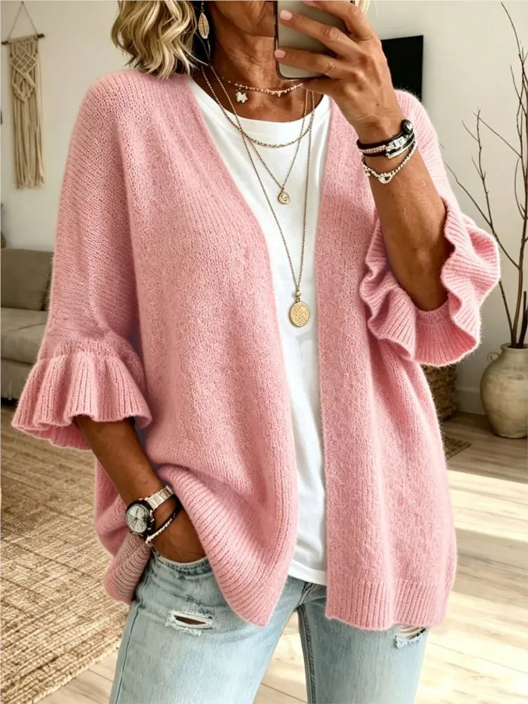 Mirela Ruffle Sleeve Cardigan