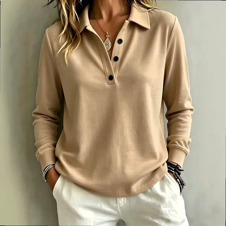 Marisienne Button Placket Polo Top