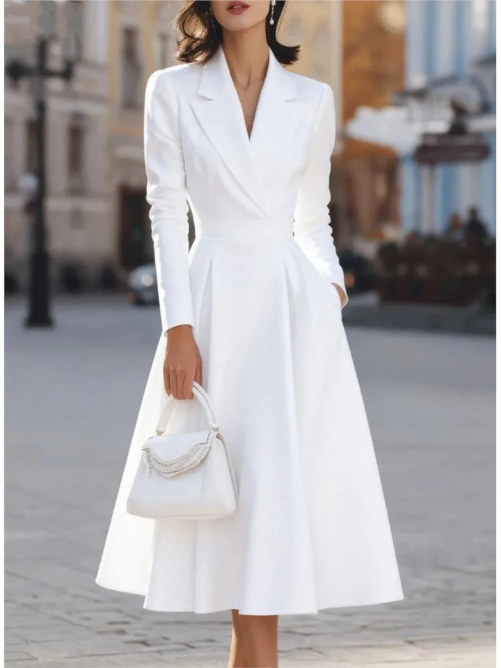Rowena Notched Collar Maxi Dress
