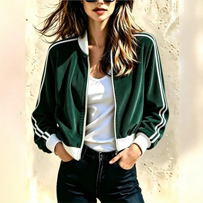 Winifred Ribbed Bomber Jacket