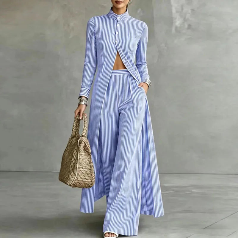 Yvette Striped Two Piece Set