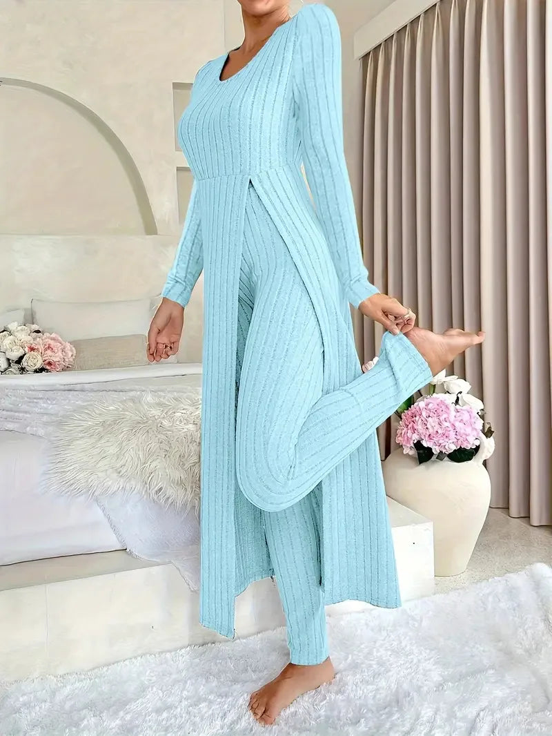 Dulcie Ribbed Lounge Two Piece Set