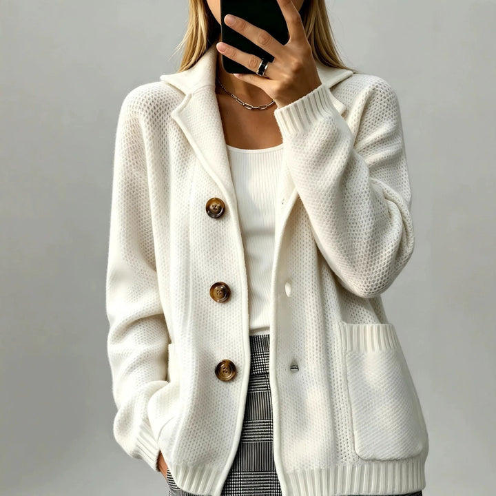 Faustine Notched Lapel Cardigan